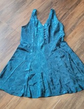 Vtg ERIKA TAYLOR INTIMATES Hunter Green Floral night gown Small Medium