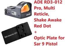 ADE RD3-012 PRO Shake Awake Red Dot +SAR 9 SAR9 Gen1/2 pistol Optic Mount Plate