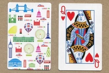LONDON. Glorious Britain. Queen of Hearts. SWAP PLAYING CARD