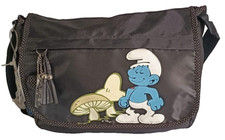 Borsa Postina a Tracolla Puffi Scuola Tempo Libero Nera Cartorama