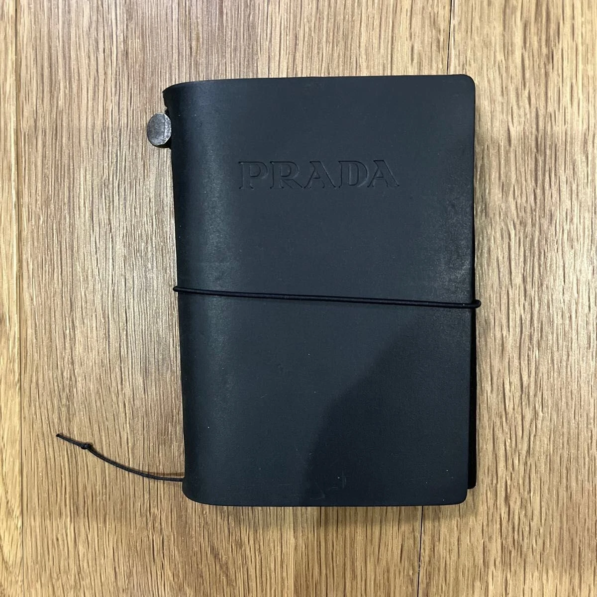 PRADA Traveler s Company Limited Note Book Leather Cover Regular Size Black