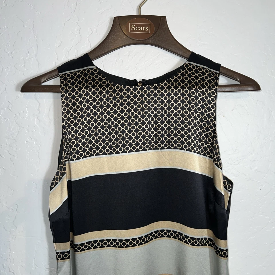 Estampado de cadena Julie Brown seda negro y tostado. Mediano ✅ Foto 4 de 4