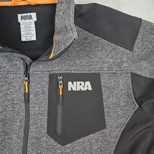 NRA TACTICAL SOFTSHELL JACKET 3XL Gray Black Fleece Lined Mock Neck Gun Military - Picture 5 of 13