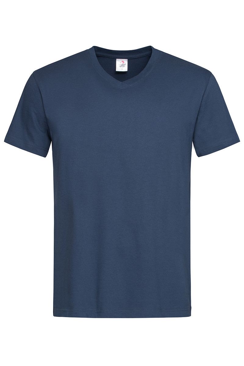 T-Shirt Classique Pour Homme À Col En V, Manches Courtes, En Coton Uni