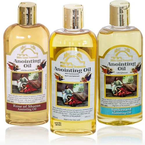 Set of 3 Anointing Oils Holyland Bible Land Treasures - 250 ml. -  8.45 fl.oz