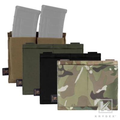 KRYDEX Tactical Double 5.56 Magazine Mag Pouch Elastic Open Top MOLLE Webbing