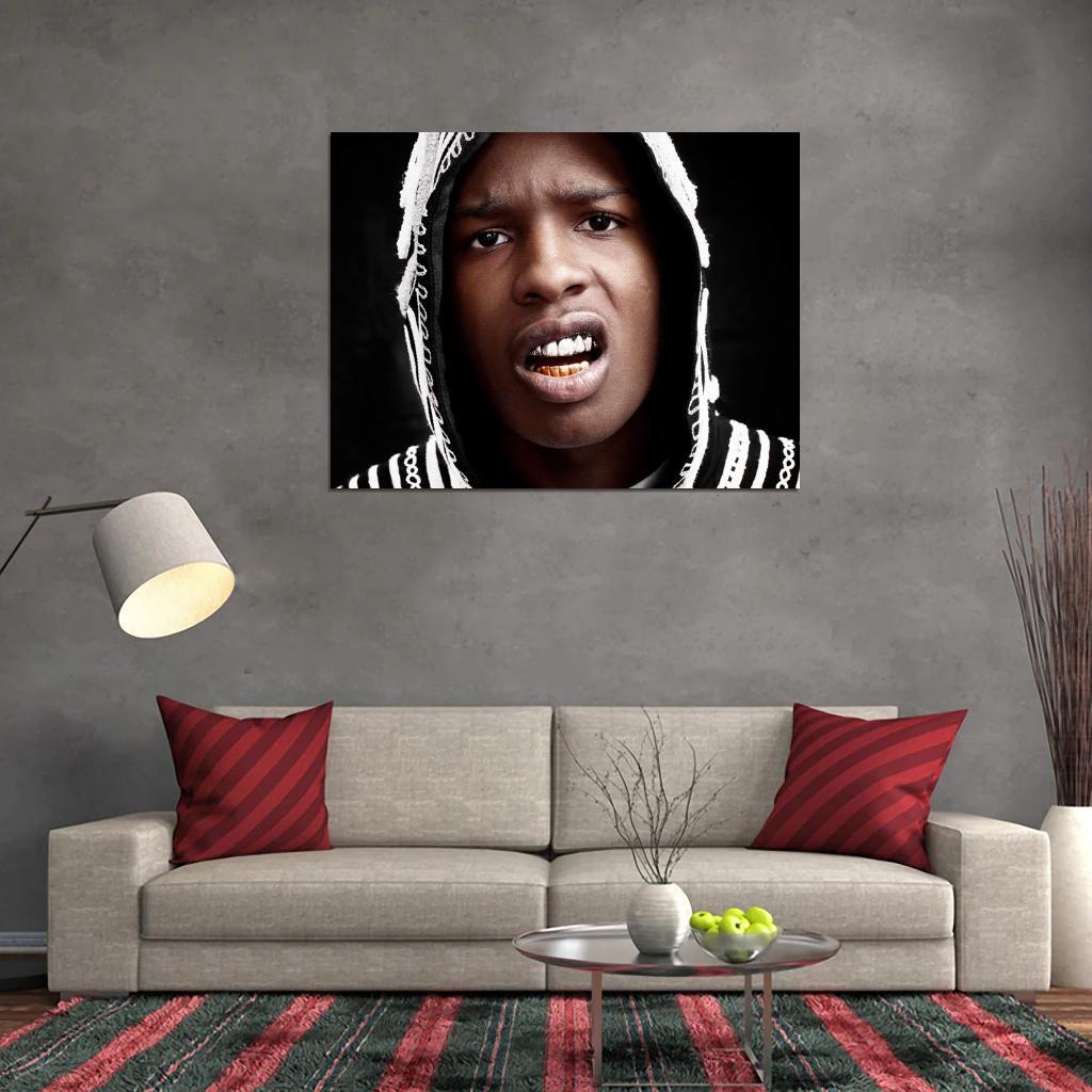 V2754 A$AP ASAP Rocky Portrait Teeth Rap Hip-Hop Rapper Decor WALL