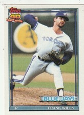 FREE SHIPPING-MINT-1991 Topps Frank Wills #213 BLUE JAYS-40 YEARS OF BASEBALL
