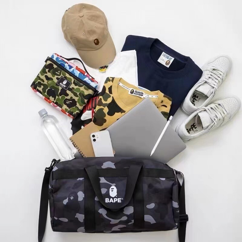 A Bathing Ape 2022 SPRING COLLECTION Large Duffel Bag Camo