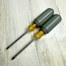 Lot of 2 PROTO 9484 USA 1/4" BIT #2 CUSHION GRIP PHILLIPS SCREWDRIVER