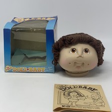 The Original Doll Baby 1984 Doll Head in Box Dark Brown Ponytail- 3109