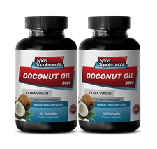 Lose Weight Fast - Coconut Oil 3000mg - Fatty Acids, Diet Super-Food Capsules 2B