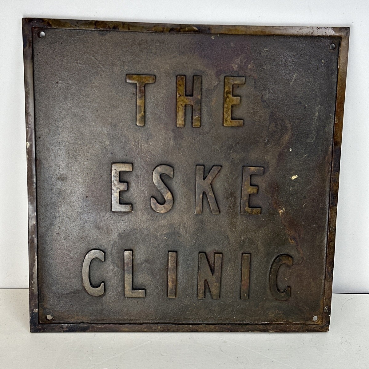 FAMILY SERVISE アンティーク看板 Antique Vintage Brass Bronze Storefront Sign Plaque Eske
