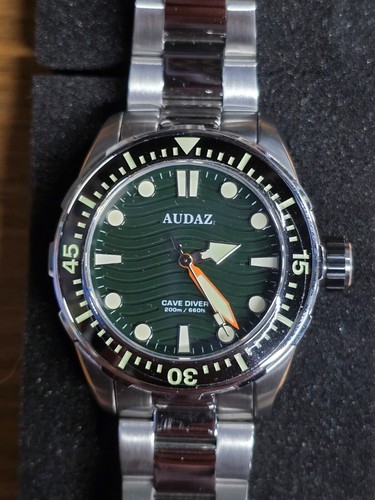 Audaz Cave Diver Watch Green/Black ADZ-4040-03 New! With Tags!