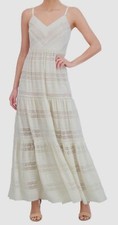 Eliza J Women's Ivory Lace Tiered Maxi Dress Size 8
