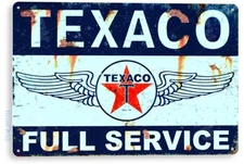 TIN SIGN Texaco Gas Oil Sign, Station, Garage, Auto Shop, Retro Rustic, A744