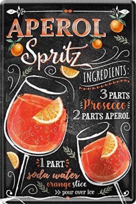 Blechschilder Cocktail Rezept Aperol 20x30 cm