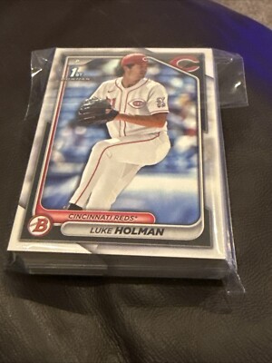 50   2024 Bowman Draft BD-100 LUKE HOLMAN Reds 50 Card Lot 1st Bowman