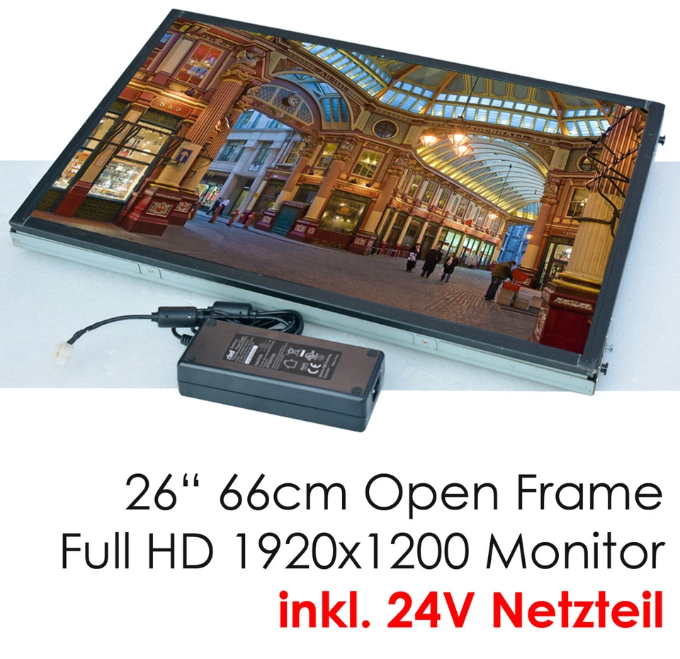66CM 26 " TFT Monitor 10:16 HD Full 1920x1200 Openframe 24V 24VOLT Anche Per Pkw