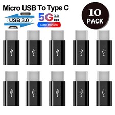 10 Packs Micro USB to Type C Adapter Converter Micro-B to USB-C Connector USA