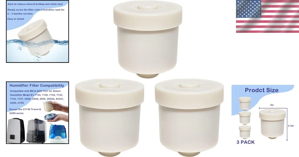 Value Pack of 3 Demineralization Cartridges for BONECO & AIR-O-Swiss Humidifiers - Image 2 of 4
