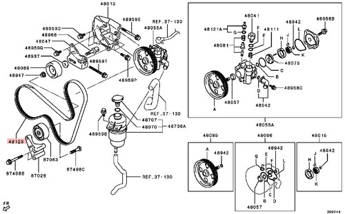 POWER STEERING BELT 5PK1425 FOR MITSUBISHI L200 KK1T Series 5 2.4 DiD - Picture 2 of 6