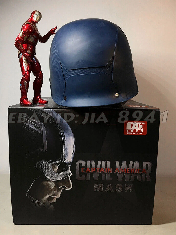 1:1 Cattoys Captain America WEARABLE Helmet Cosplay Mask Halloween Prop in STOCK - Image 3 of 4