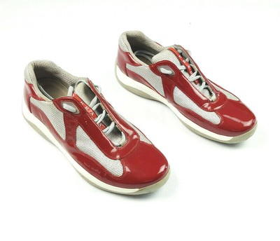 red patent leather prada sneakers