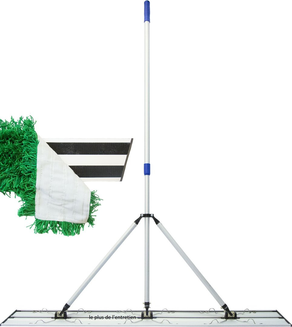 Balai trapèze alu Velcro 120cm idéal pour le dépoussiérage rapide des grands halls