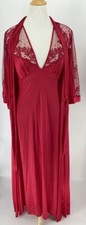 Vintage Red Texsheen Nylon Lace Peignoir Set Marked L Size 8/10 Never Worn W-Tag