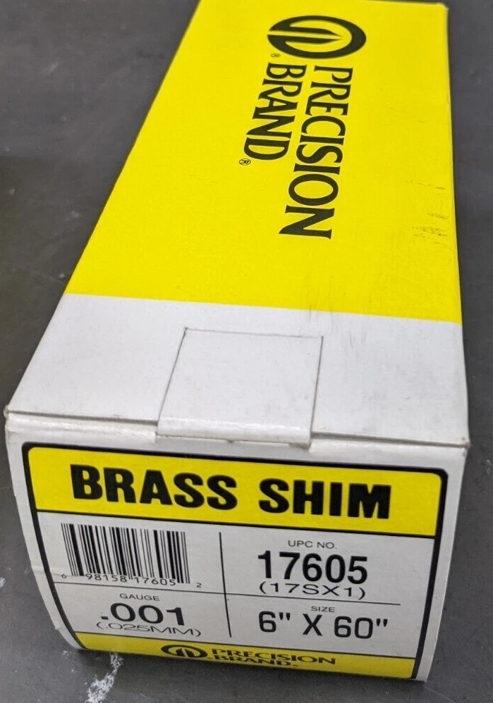 Precision Brand Brass Shim 6" x 60" Rolls - 17605