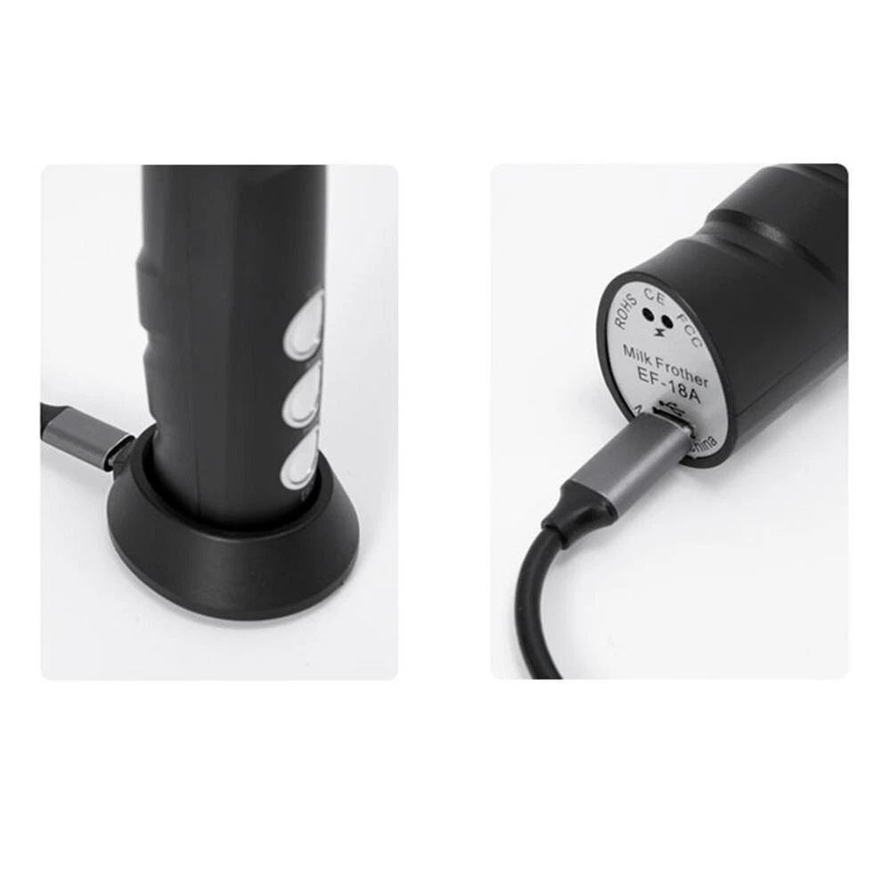 Milk Frother Handheld Double Whisk Foam Coffee Maker with USB Rechargeable