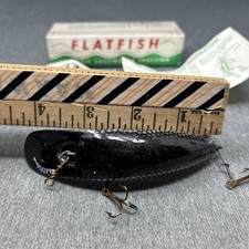 Vintage Helin Fishing Lure Flatfish M2 SS Silver Scale 4 Gang Hook