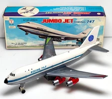 Vintage Battery Op BOEING 747 Pan Am Jumbo Airplane Jet