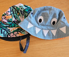 Pair of Sunhats 18-36 Sunhats Blue Mix M S Marks Spencer Bucket Hat with Strap