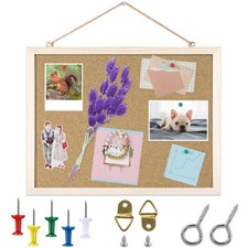 Cork Board Bulletin Board - 15.7 X 12 Inches Vision Board Wood Frame Corkboar...