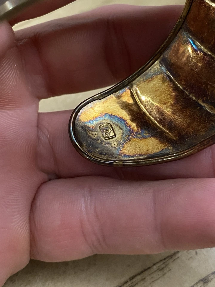 Brazalete QVC Veronés Oro Vermeil Sobre Plata de Ley Martillado Onda 925 Foto 4 de 4