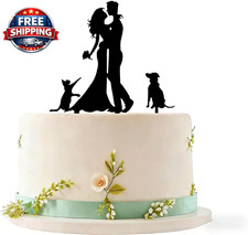 Wedding Cake Toppers Mr Mrs with Cat Dog Couple Decoration Cake Topper Wedding E