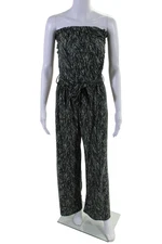 Viereck Womens Textured Sleeveless Button Stripped Belted Jumpsuit Green Size S