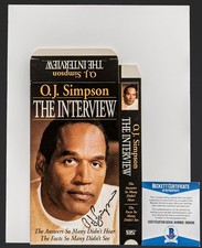 OJ Simpson Autographed VHS Box from OJ Simpson the Interview Beckett D89838