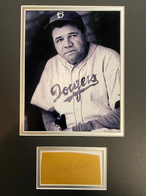 George Herman Babe Ruth Signed Cut Display ICZ Dave Norman Autograph ...