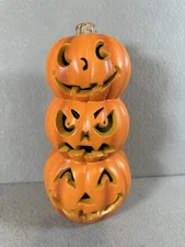 Vintage Paper Magic Group Stacked Halloween Lighted Pumpkins 10” Tall
