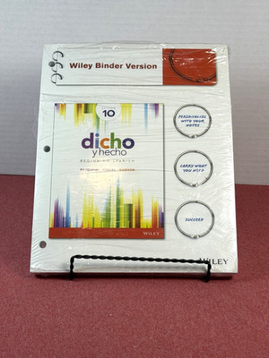 Wiley Plus  Dicho y hecho Beginning Spanish edition 10 binder version sealed