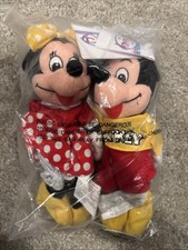 The Disney Store Mini Bean Bag 8" Plush Mickey and Minnie Mouse Sealed