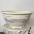 McCoy Mixing Bowl Pink & Blue Stripes Ovenware Vintage diameter 10", 0110