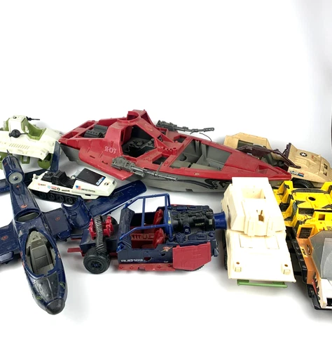 VTG G.I. Joe Action Toy Hasbro LARGE Lot Vehicles Cobra Boat Plane Truck PARTS