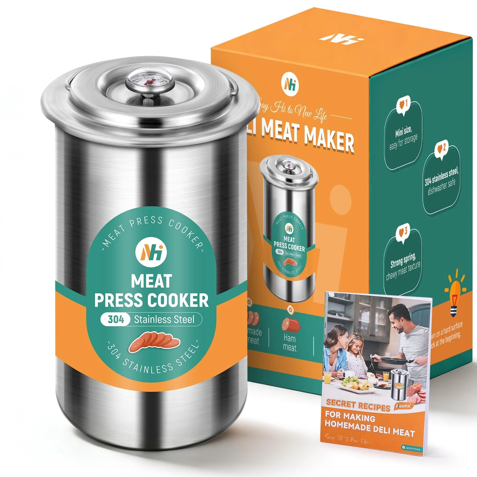 Newhai Deli Meat Press Maker for Ham Making Deli Lunch Homemade Sandwich Stai...