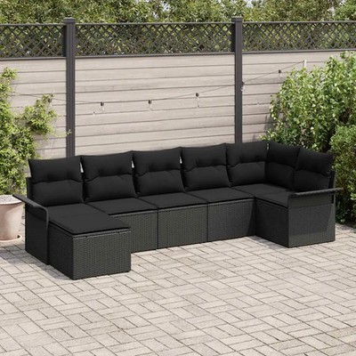 Gartensofa-set mit Kissen Poly-Rattan Gartenmöbel Set Modulares Sofa vidaXL