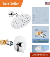 Complete Shower Faucet Set - 8-Inch Rainfall Head Durable Stainless Steel Kit