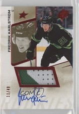 2022-23 SPx Rookies Auto Patch 11/49 Fredrik Karlstrom #136 Patch Auto 4z8